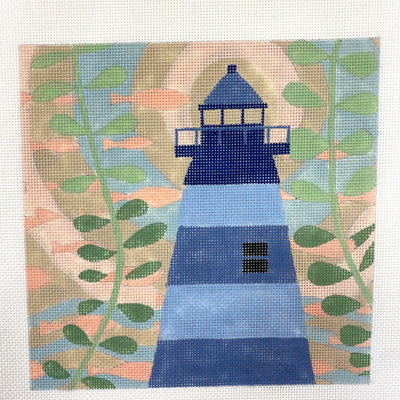 Light House with Striped Background Needlepoint Canvas