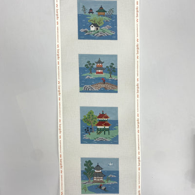 Asian Islands in Color Set of 4 Coaster Needlepoint Canvas