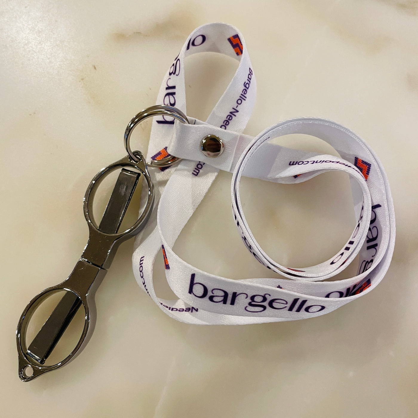Folding Scissors on Bargello Needlepoint Lanyard