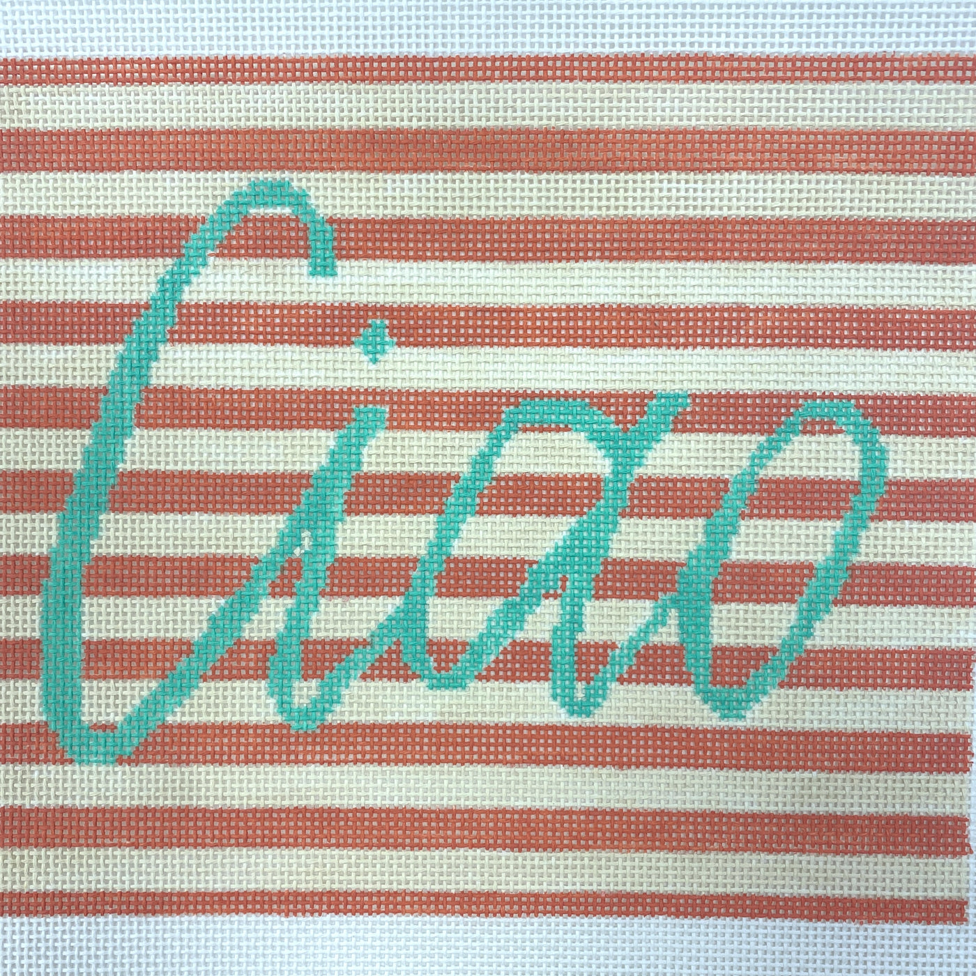 Ciao on Stripes Needlepoint Canvas