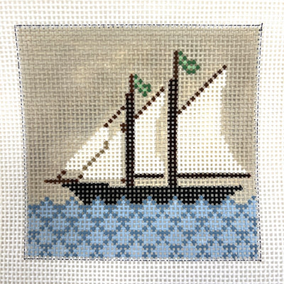 Sailboat Coaster/Insert Needlepoint Canvas