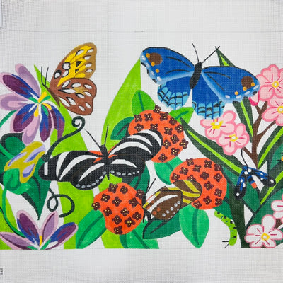 5 Butterflies Needlepoint Canvas