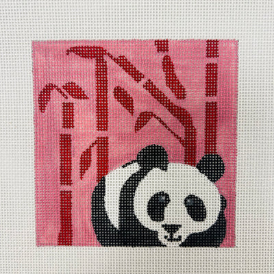 China Panda in Bamboo Coaster Needlepoint Canvas