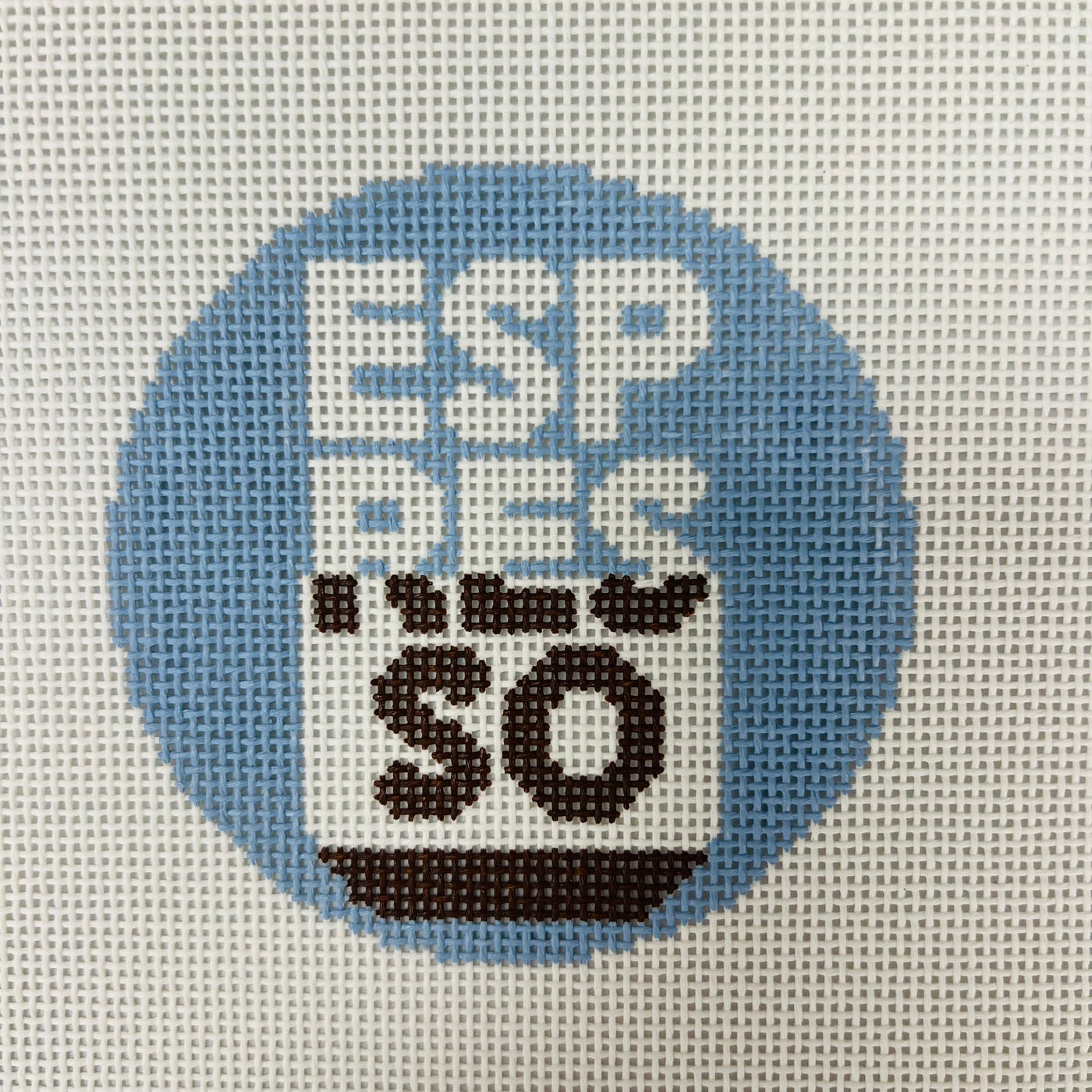 Espresso Round Needlepoint Canvas