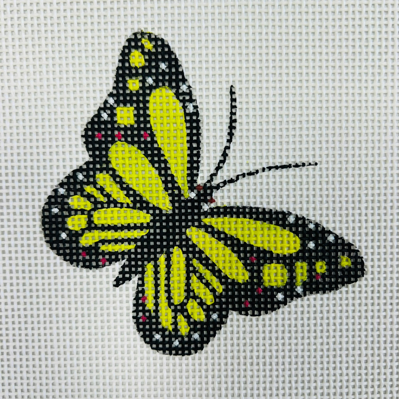 Black and Yellow Butterfly Needlepoint Canvas