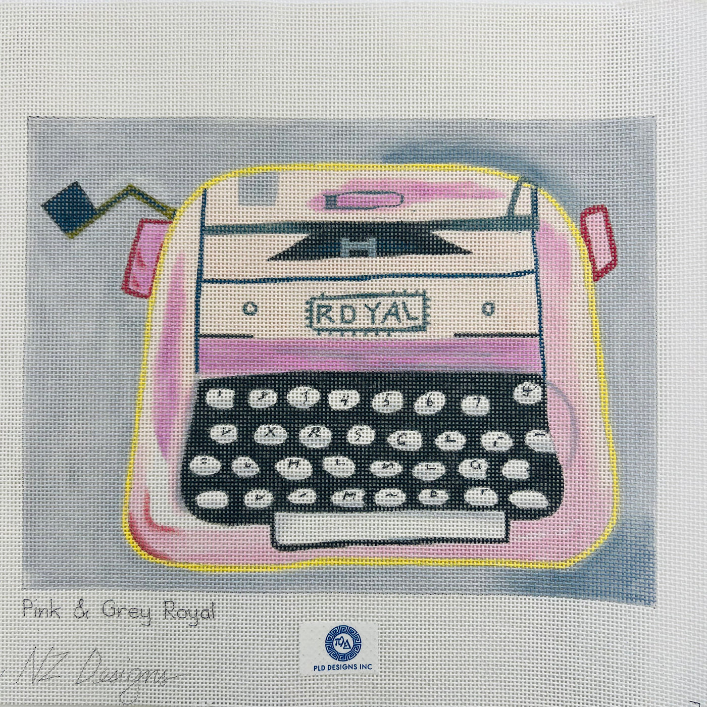 PINK & GREY ROYAL Needlepoint Canvas
