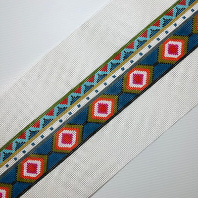 Teal and Orange Bag Strap Needlepoint Canvas