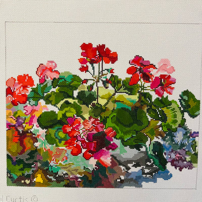 Geraniums Needlepoint Canvas