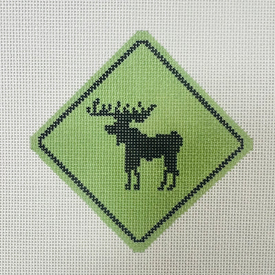 Moose Crossing Needlepoint Canvas