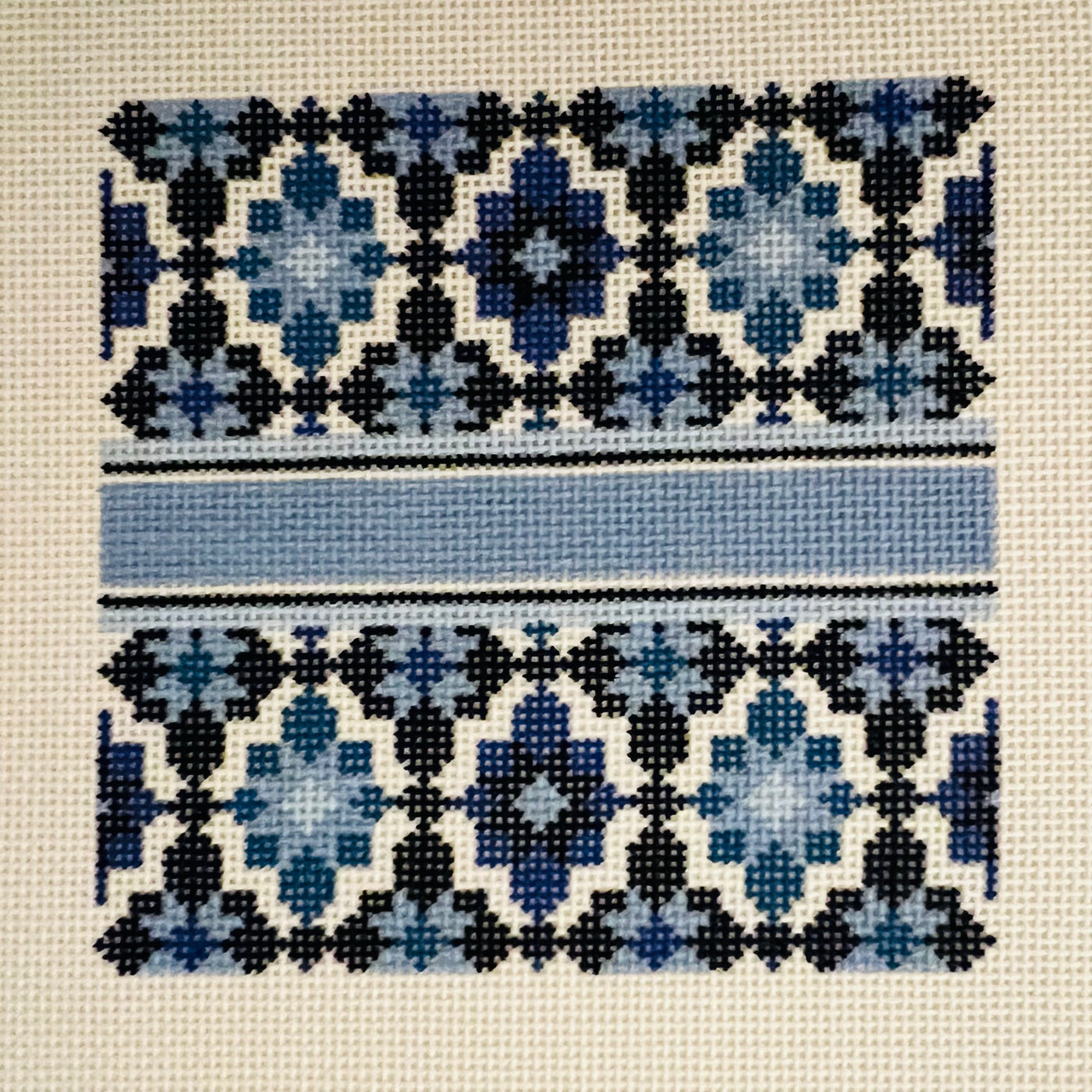 Portuguese Tiles 4" Square - Blue Needlepoint Canvas