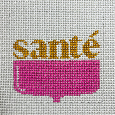 Sante Pink Gold Coaster Needlepoint Canvas
