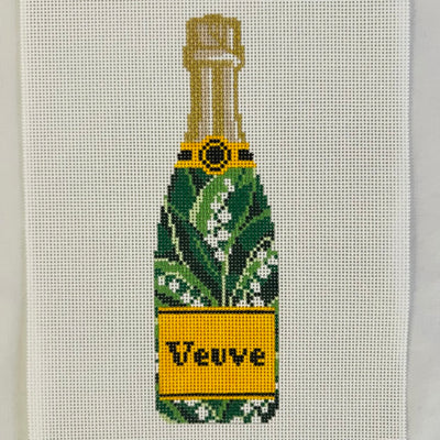 Veuve Bottle - Lily of the Valley Needlepoint Canvas