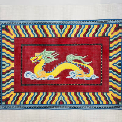 Dragon on Red Needlepoint Canvas