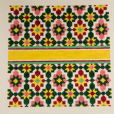 Portuguese Tiles 5" Square - Winter Needlepoint Canvas