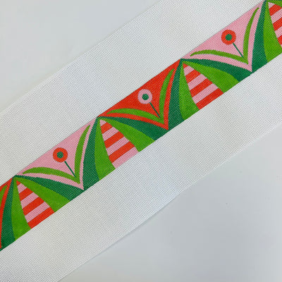 Striped Leaf Bag Strap Needlepoint canvas