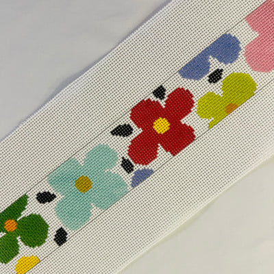 Flower Power Rainbow Bag Strap Needlepoint Canvas