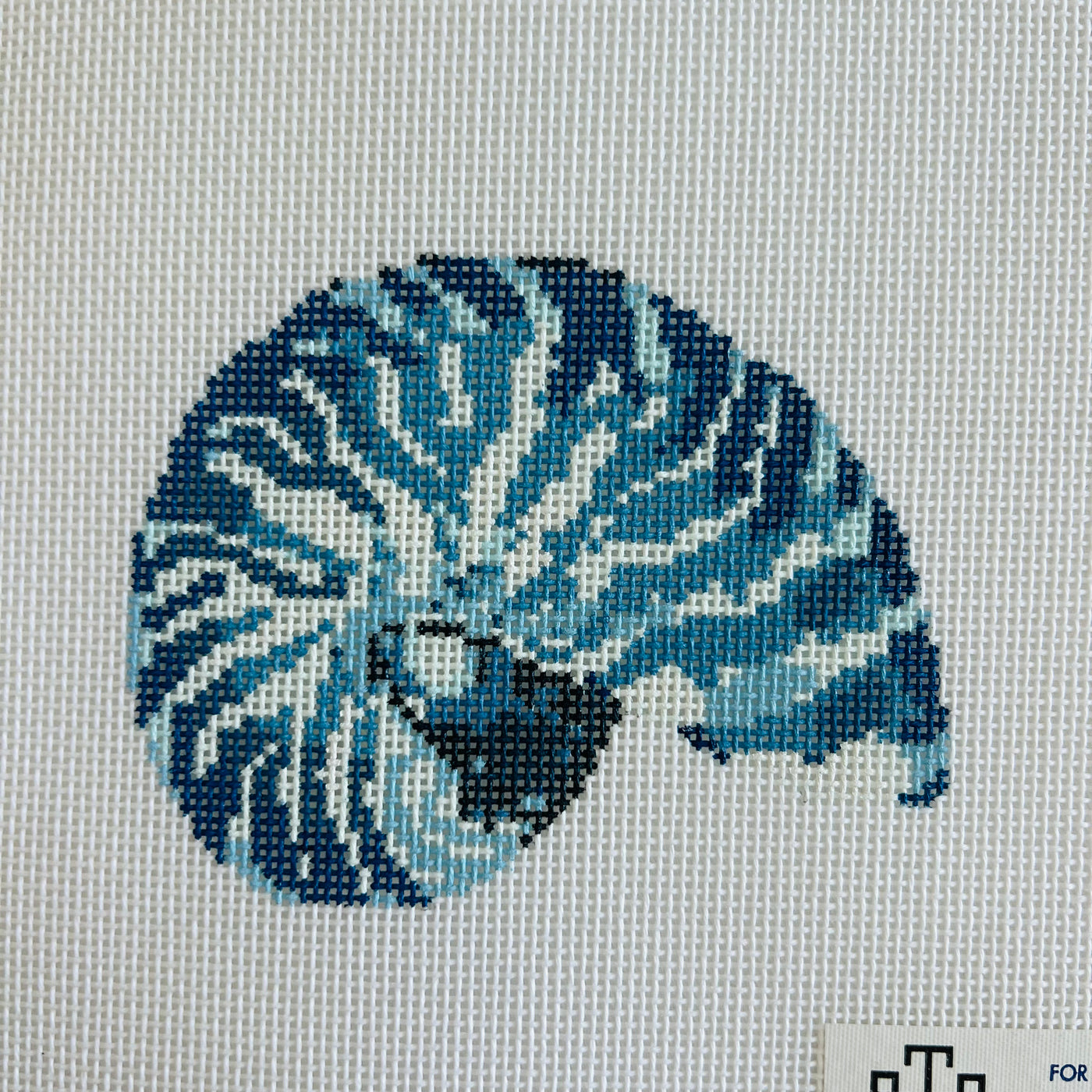 Blue Mini Nautilus Needlepoint Canvas