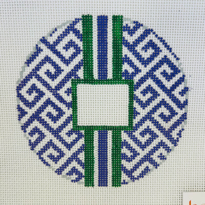 Greek Key Round with Monogram Box - Multiple Colorways