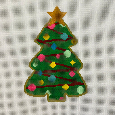 Gingerbread Tree Ornament Needlepoint Canvas