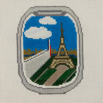 Plane Window Paris Needlepoint Canvas