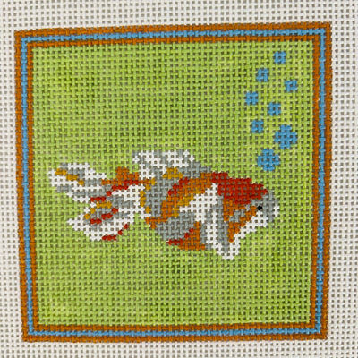 Fish with Bubbles Coaster Needlepoint Canvas