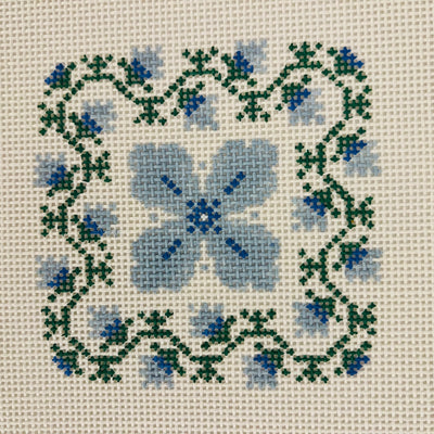 Blue Primrose Insert Needlepoint Canvas