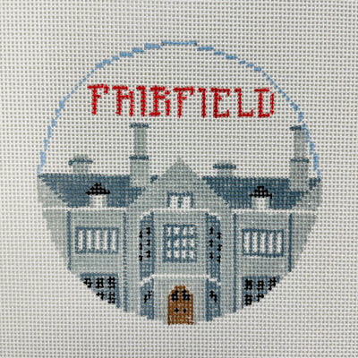 Fairfield University Round Ornament Needlepoint Canvas