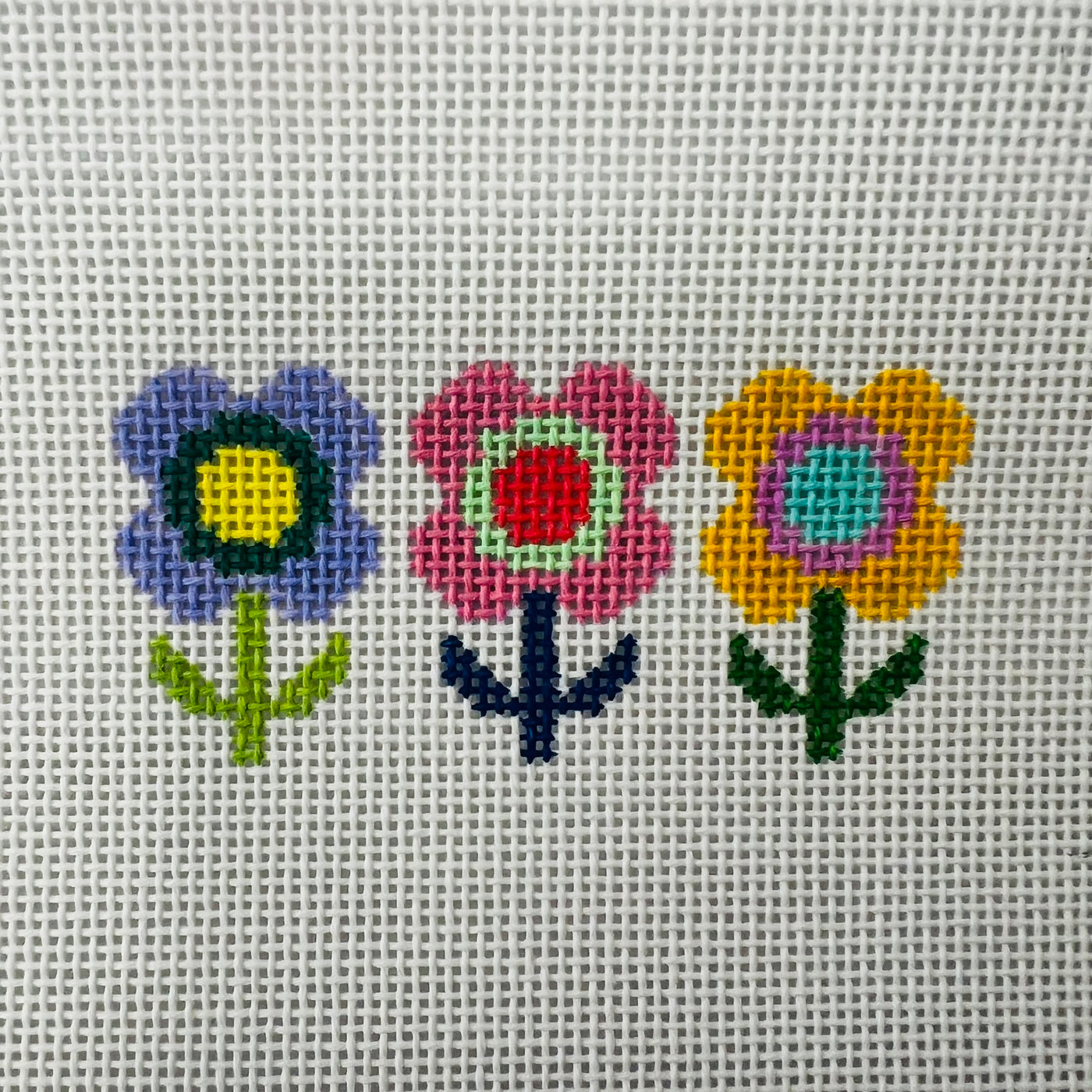 Mod Floral Mini Insert Needlepoint Canvas