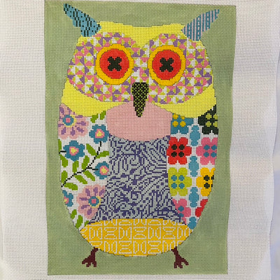 Patchwork Owl Needlepoint Canvas