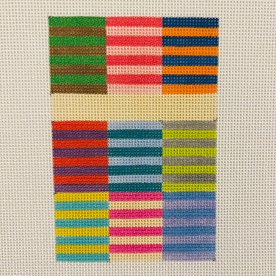 Color Block Stripes Passport Insert Needlepoint Canvas