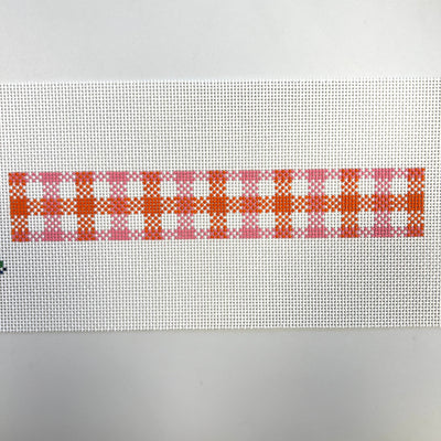 Pimlico Check Pink Key Fob Needlepoint Canvas