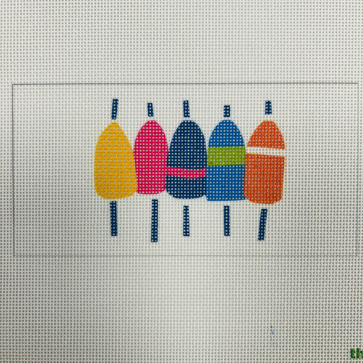KN44 5 Multi Buoys  Needlepoint Canvas