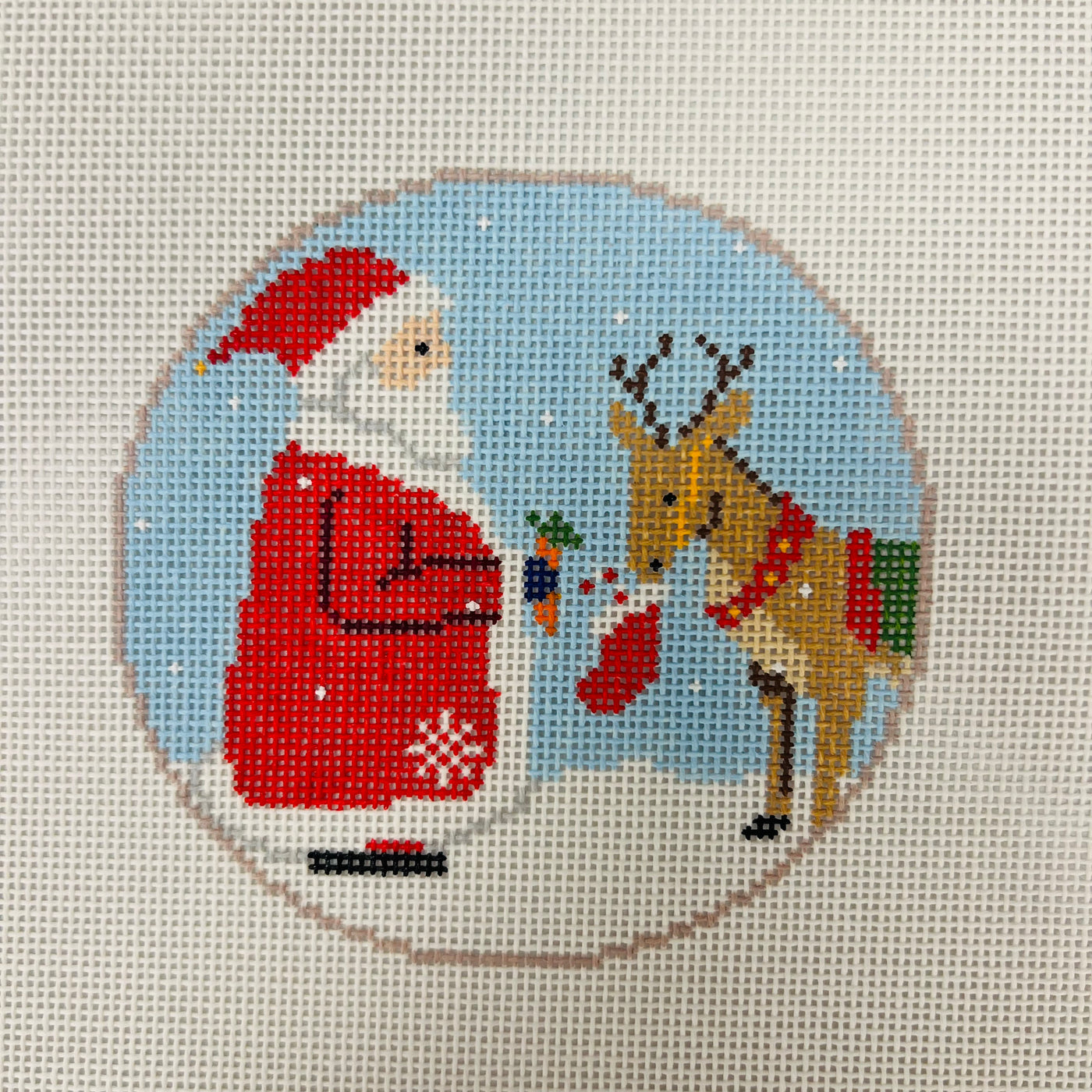 Reindeer Games Ornament Needlepoint Canvas