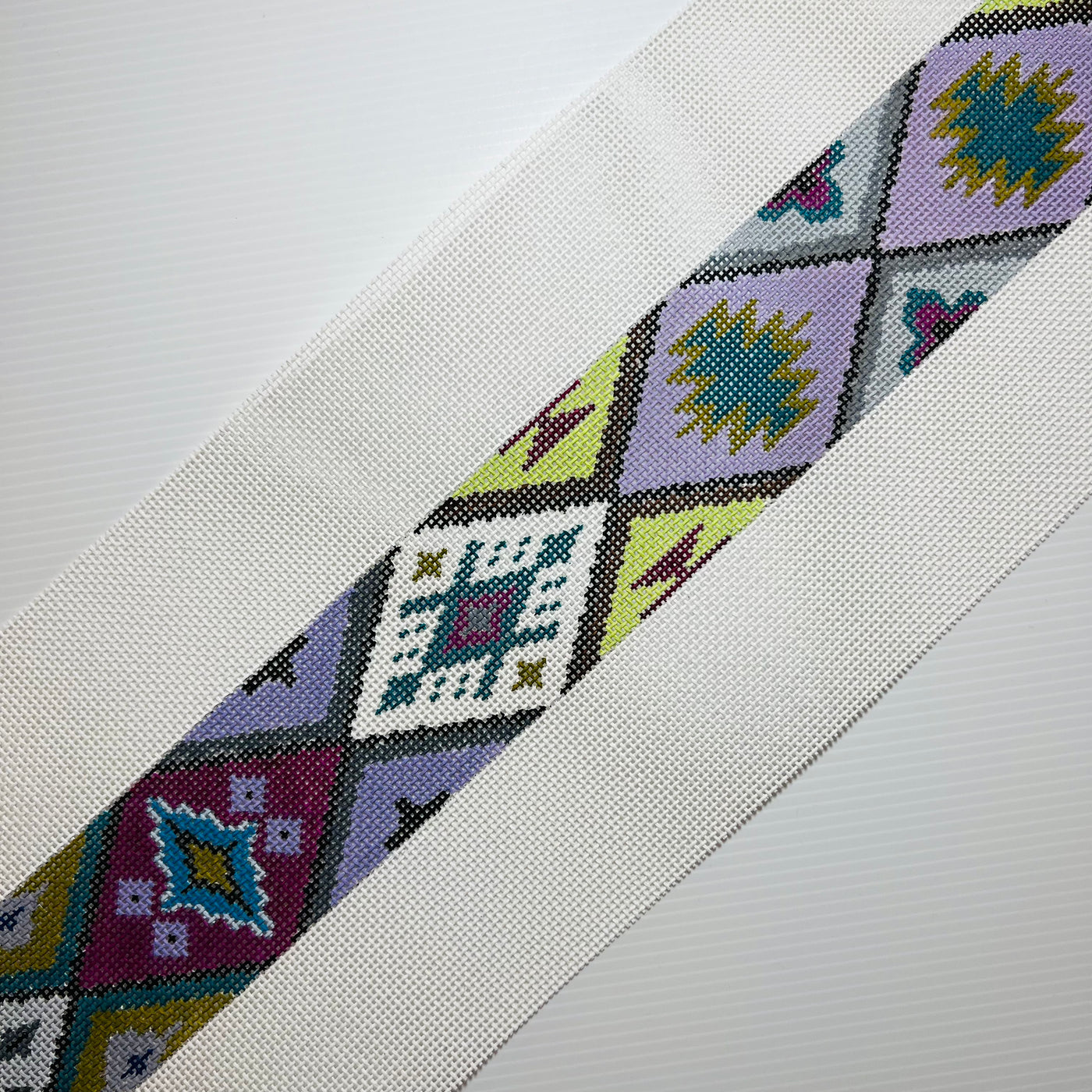 Purple and Green Bag Strap Needlepoint Canvas