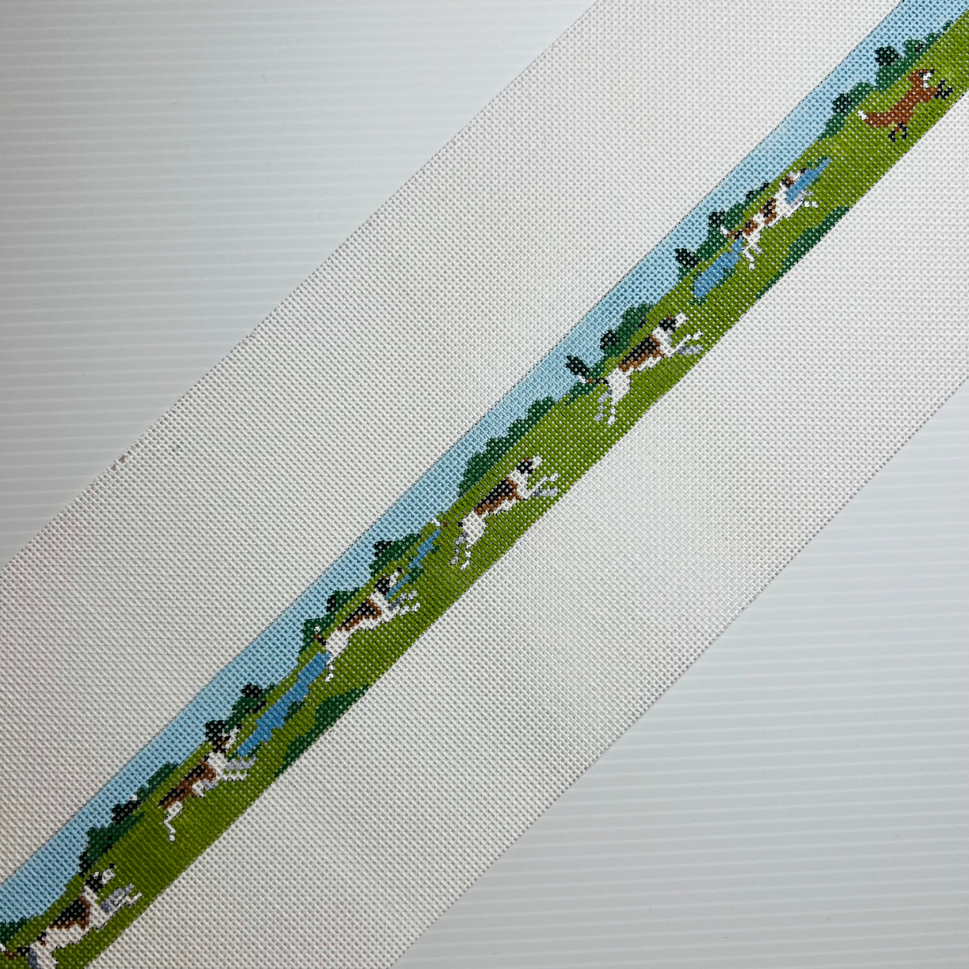 Fox & Hounds Belt Needlepoint Canvas