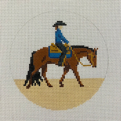 Equestrian Western Pleasure Insert/Ornament Needlepoint Canvas