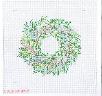 Floral Wreath Needlepoint Canvas