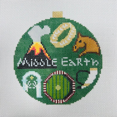 Middle Earth Round/Ornament Needlepoint Canvas