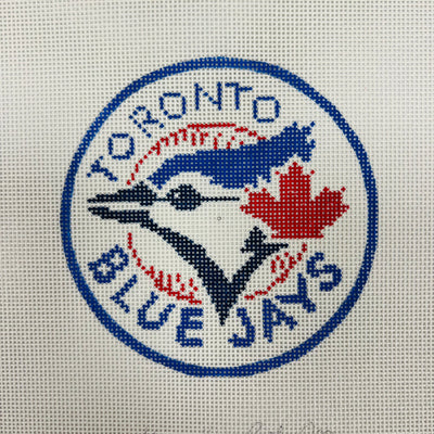 Toronto Blue Jays Baseball Round Needlepoint Canvas