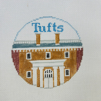 Tufts University Round Ornament Needlepoint Canvas