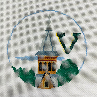 Vermont University Round Ornament Needlepoint Canvas