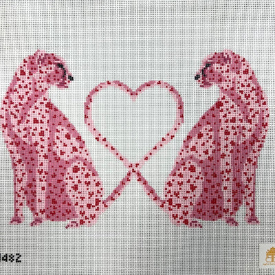 Pink Lovin' Leopards Needlepoint Canvas