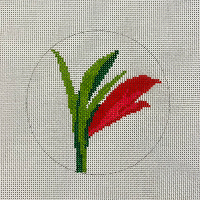 Card Art Ornament - Amaryllis Needlepoint Canvas