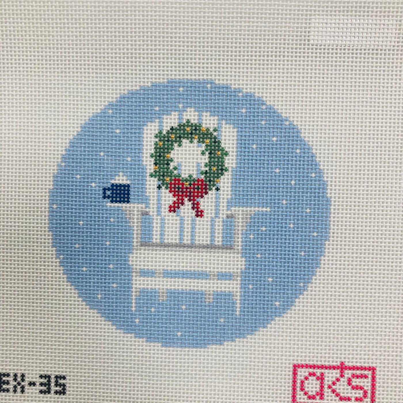 Adirondak Chair Winter Needlepoint Canvas