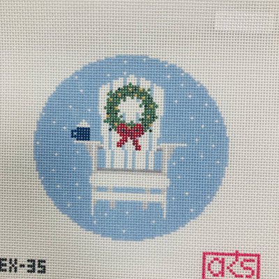 Adirondak Chair Winter Needlepoint Canvas