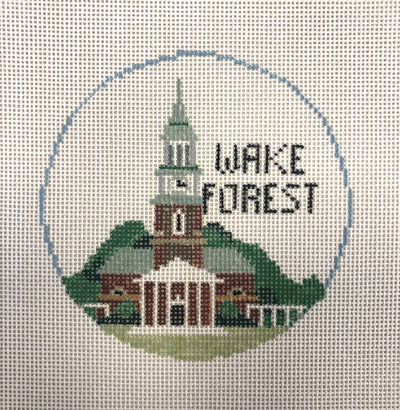 Wake Forest University Round Ornament Needlepoint Canvas