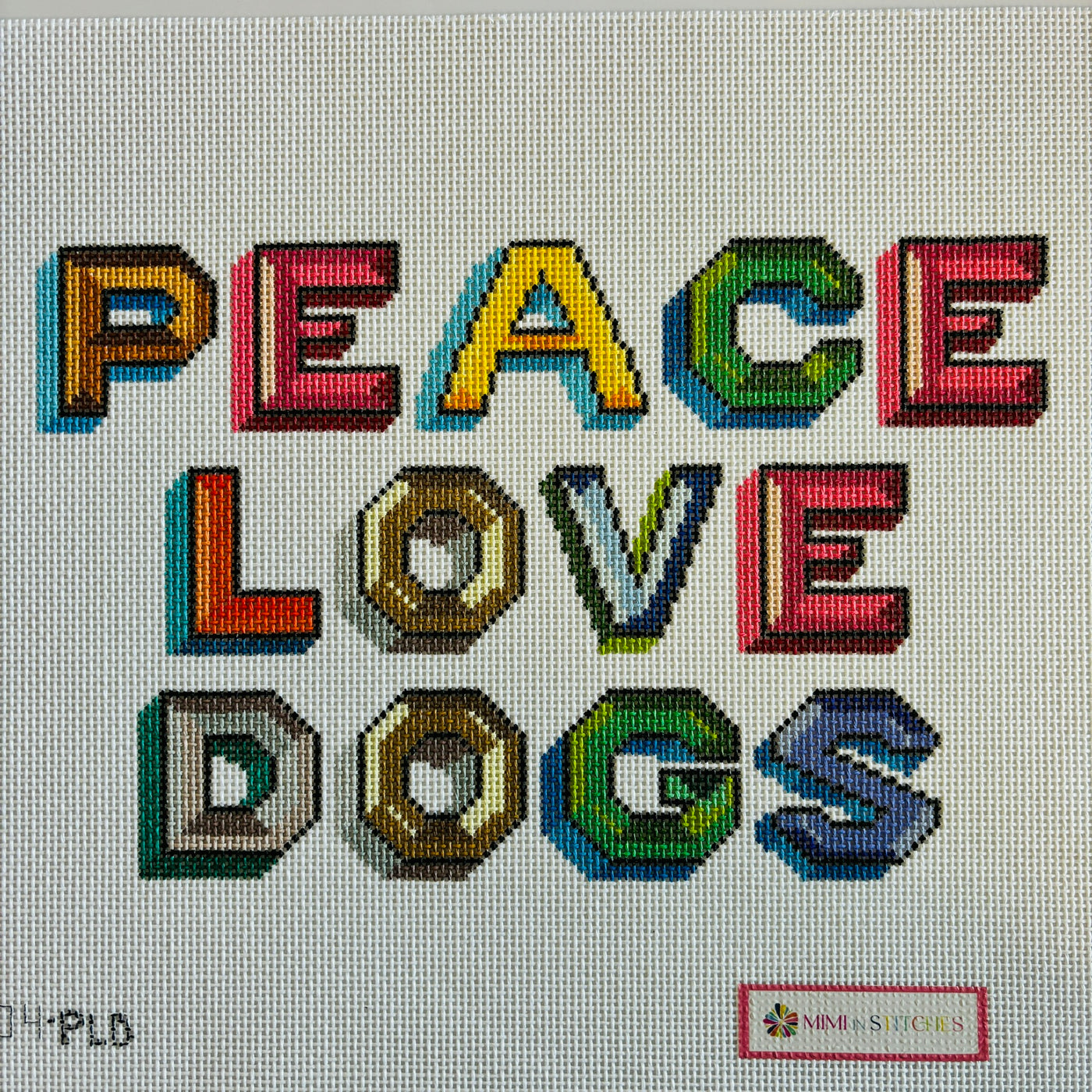 Peace Love Dogs Needlepoint Canvas