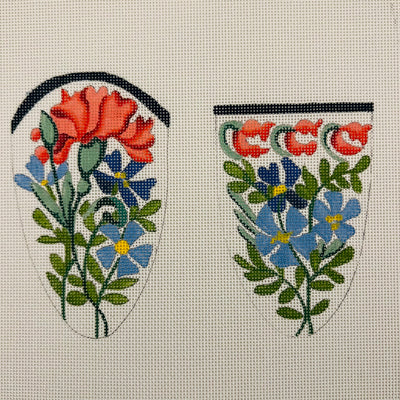 Fresh Floral Scissors Case Needlepoint Canvas