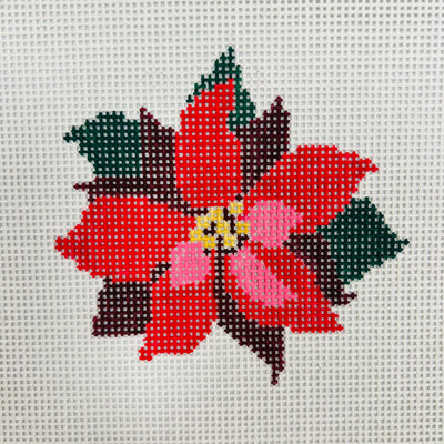 Christmas Poinsettia Needlepoint Canvas