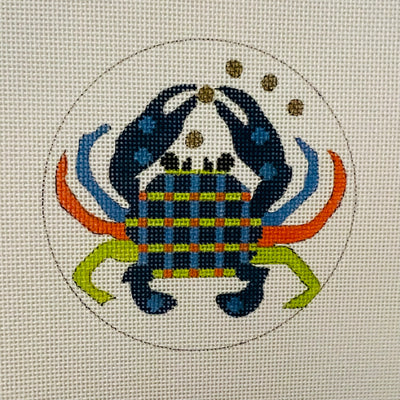 Blue Crab Coaster Needlepoint Canvas